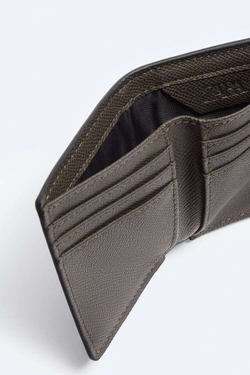 ZARA БУМАЖНИК С ГРАВИРОВКОЙ, КОРИЧНЕВЫЙ