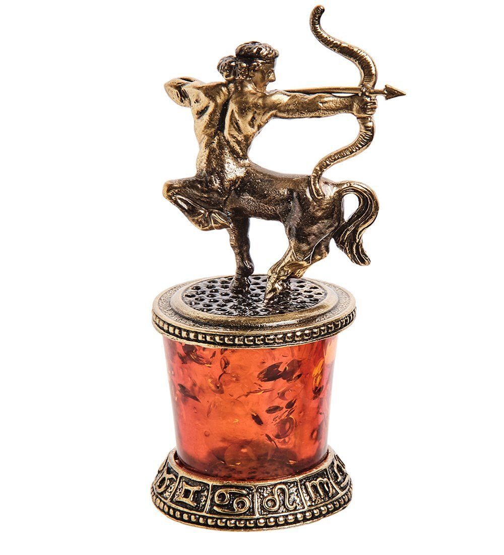 Народные промыслы AM-2767 Фигурка «Знак зодиака-Стрелец» (латунь, янтарь)