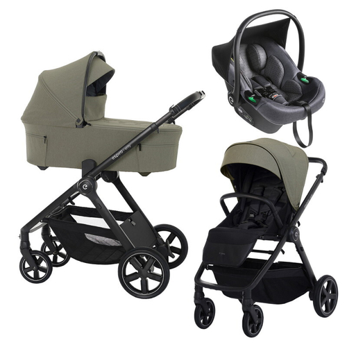 Детская коляска 3 в 1 Espiro Only 2025 и автокресло Pi Graphite 404 stylish khaki / Графитовый (Graphite 117)