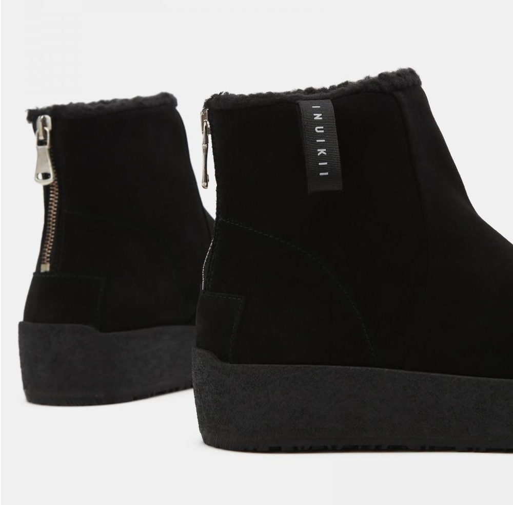 Замшевые ботинки INUIKII Cortina Black на меху