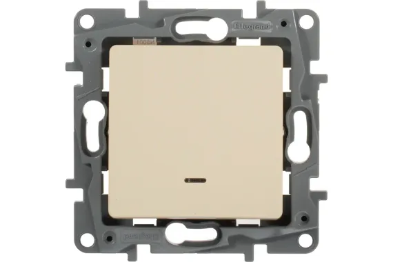 Выключатель Legrand Etika 1 клавиша с индикатором слоновая кость 25677