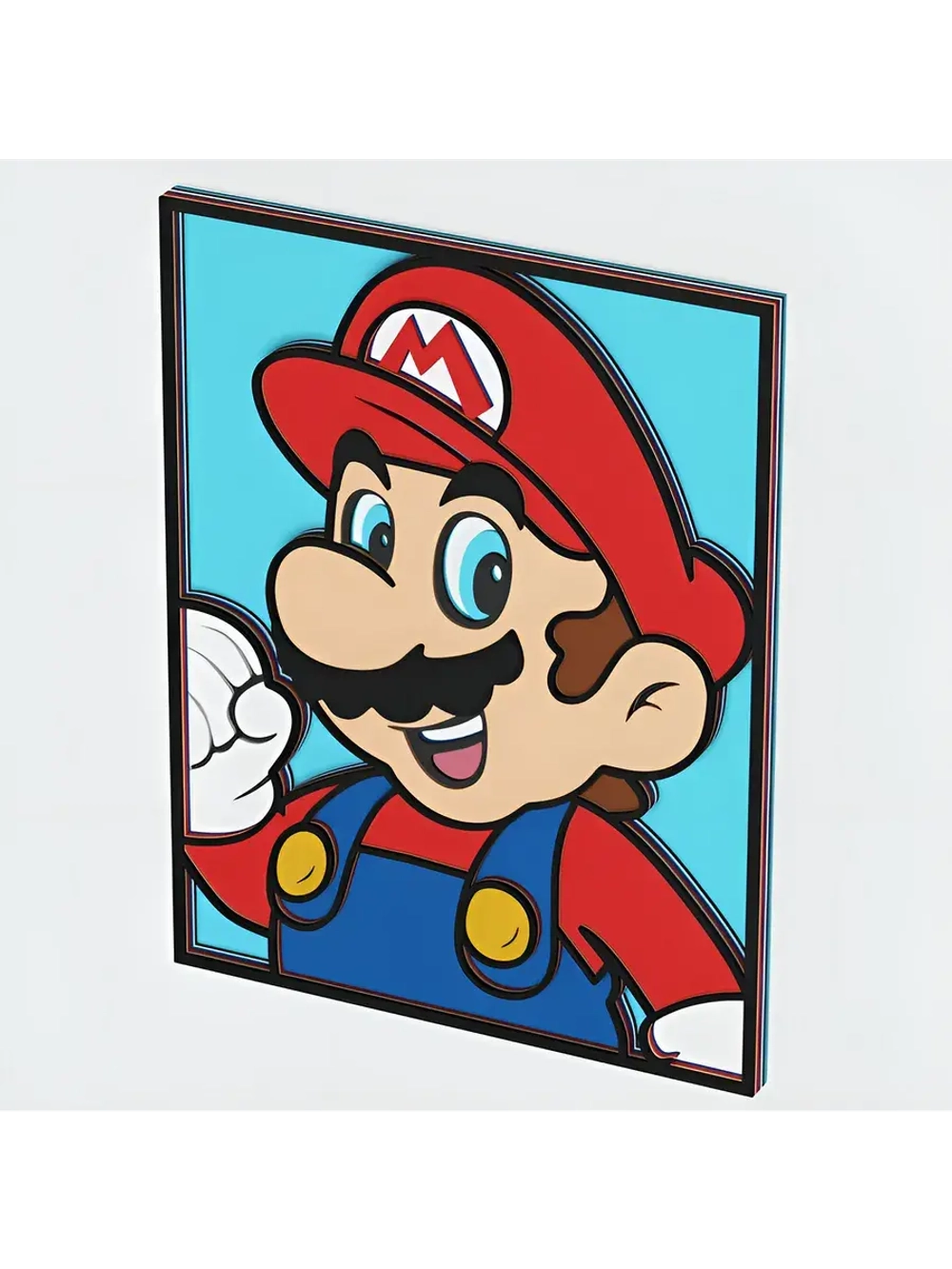 3D Картина по номерам из дерева Портрет Марио, 23x30 см