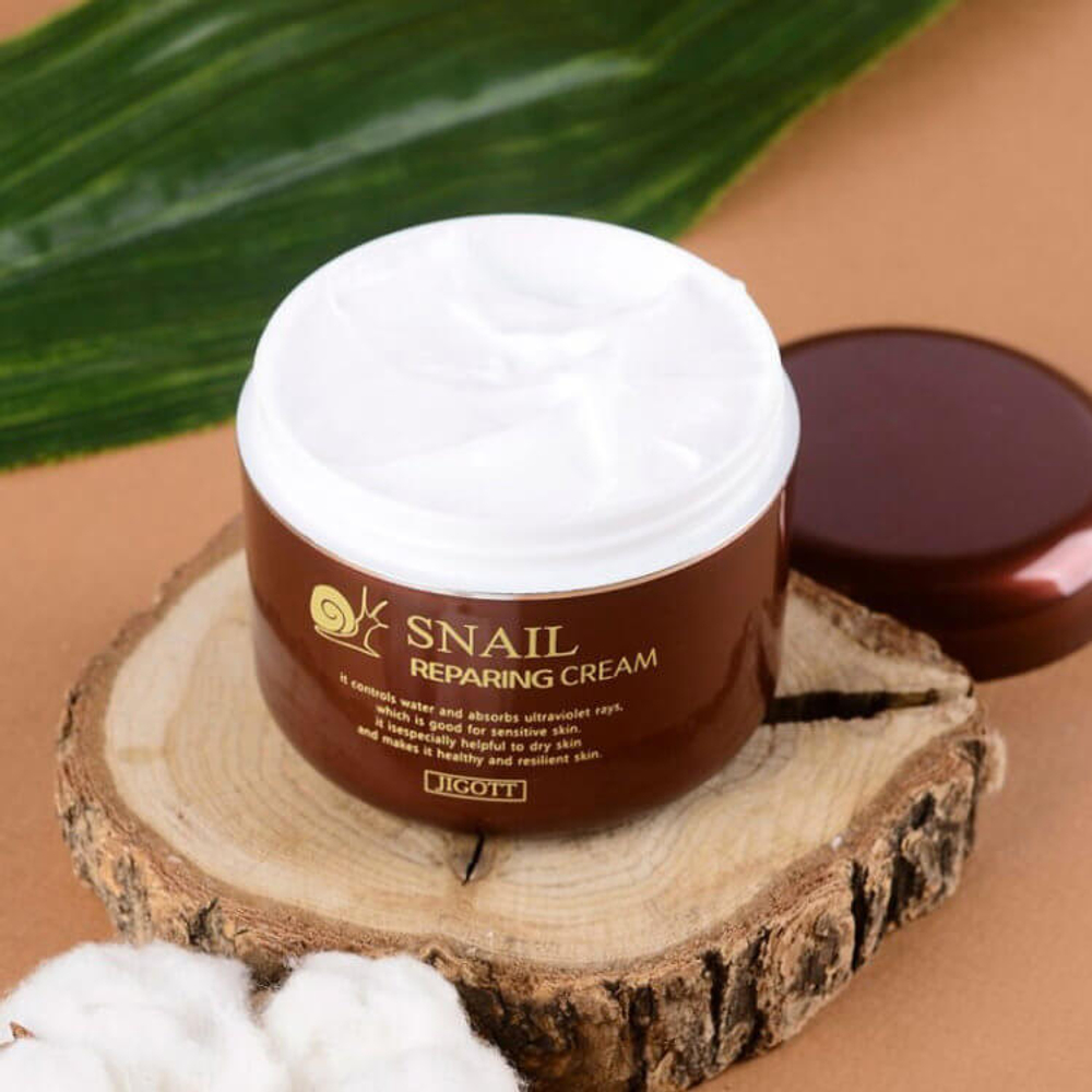 Jigott. Восстанавливающий крем с экстрактом улитки Snail Reparing Cream