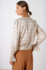 22389 Блузка женская (бежевый принт)