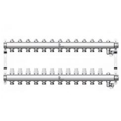 Коллектор Wester нерж. 1-3/4 в сборе на 12 выходов с 2 заглушками, W903.12