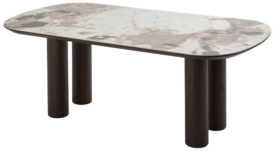 Стол ПИНО (PINO) 210 цвет CA035, керамика / ТЕМНЫЙ ОРЕХ