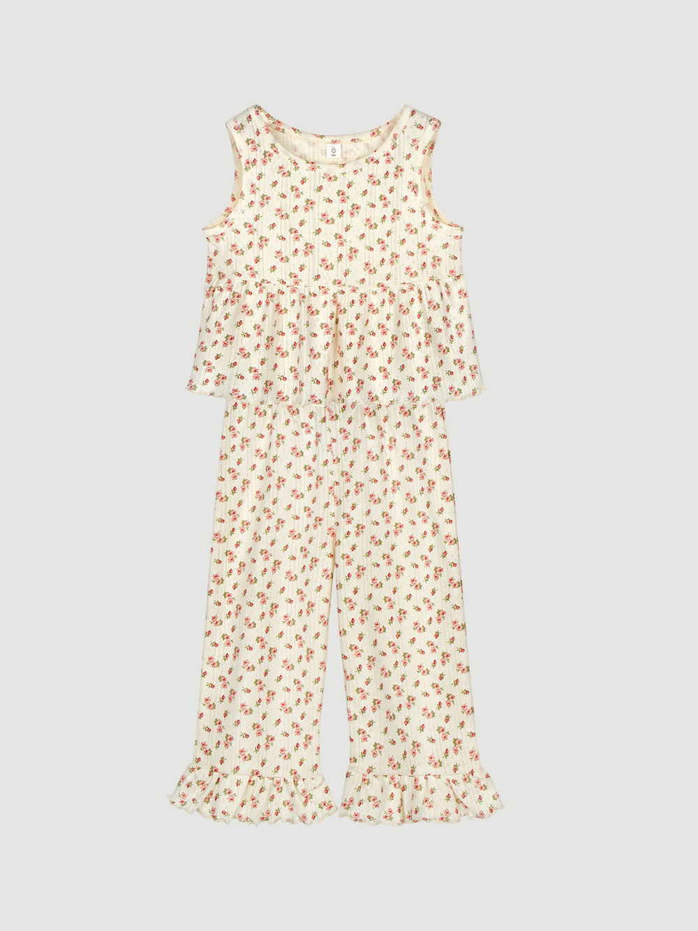 Комплект Mjölk (топ и брюки) Розовые цветочки