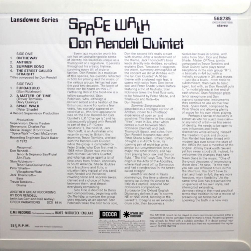Don Rendell Quintet / Space Walk (LP)