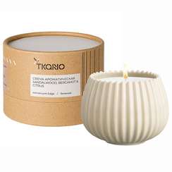 Свеча ароматическая sandalwood, bergamot & citrus из коллекции edge, бежевый, 30 ч
