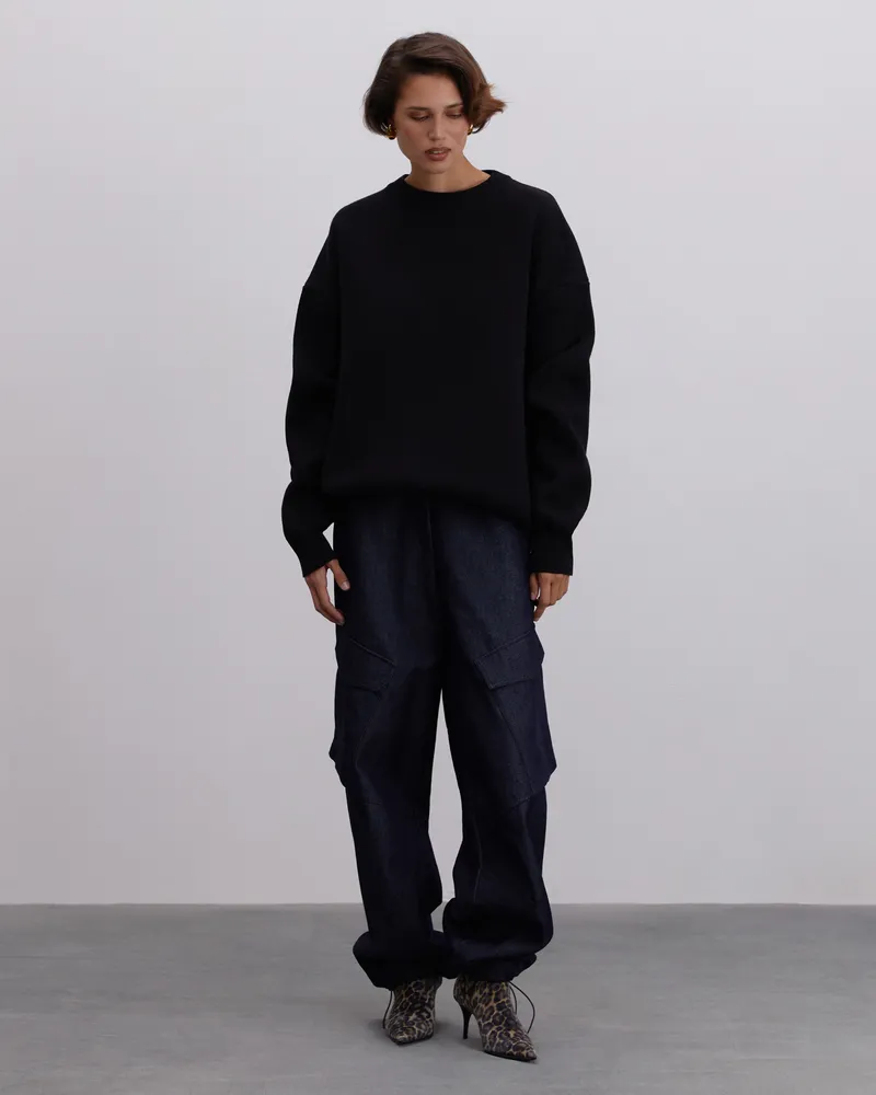 Черный хлопковый свитшот