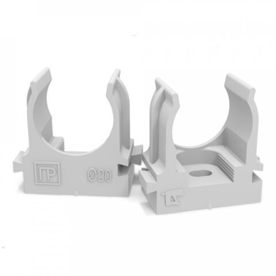 Крепеж-клипса для труб для п/м серая d20 мм (Промрукав)