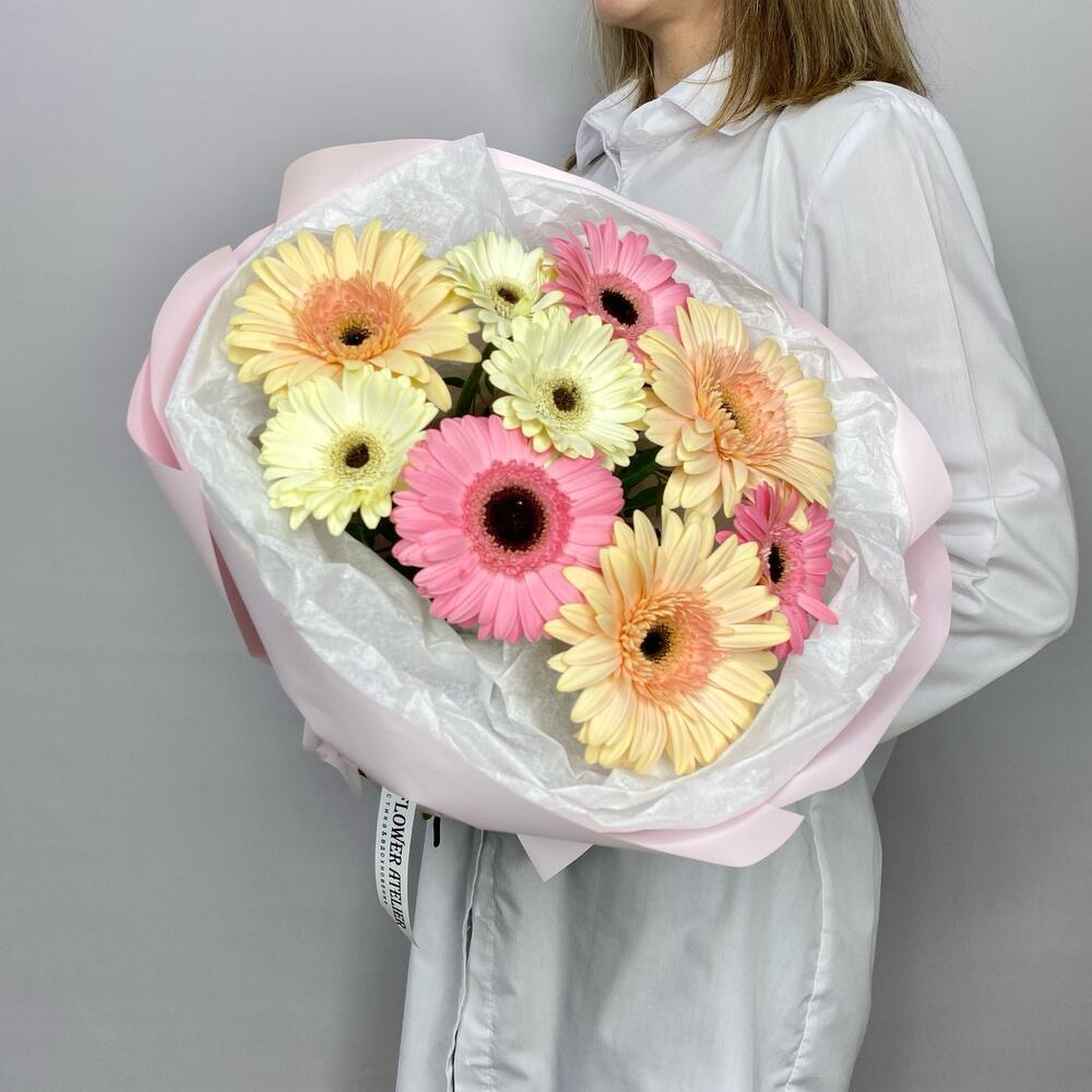 Моно букет из Гербер в нежной упаковке