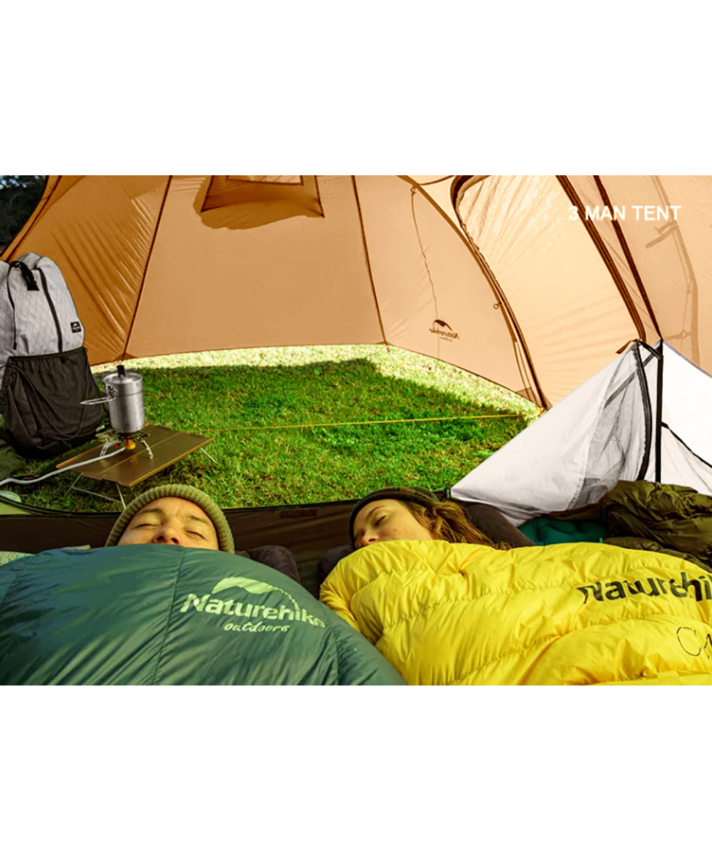 Палатка Naturehike Opalus 3-местная, алюминиевый каркас, оранжевый