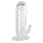 Прозрачная гелевая насадка 13см с клиторальным отростком ToyFa Basic 818016-1