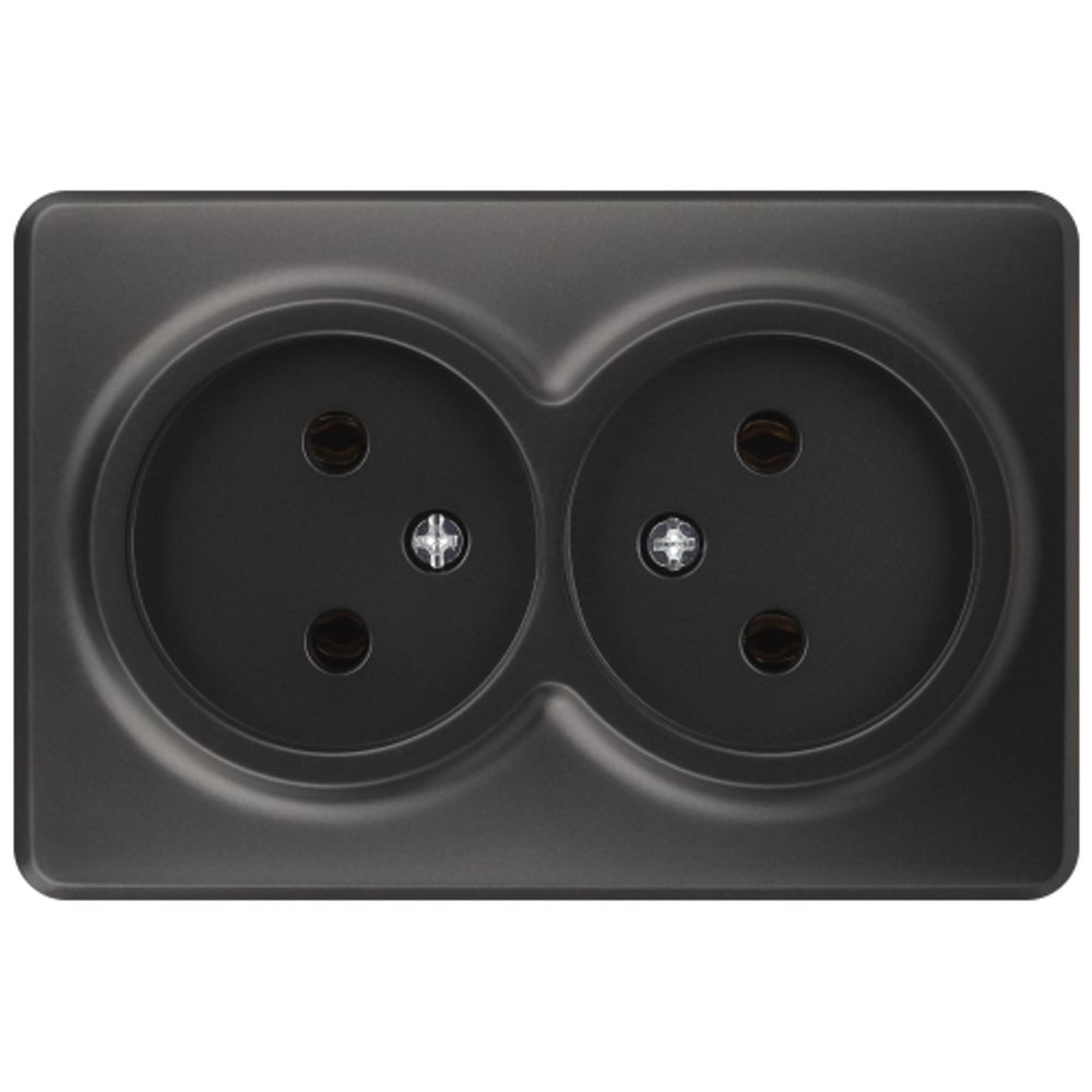 Розетка ЭРА Эксперт 11-2202-05 2х2P IP20 16A-250В ОУ антрацит