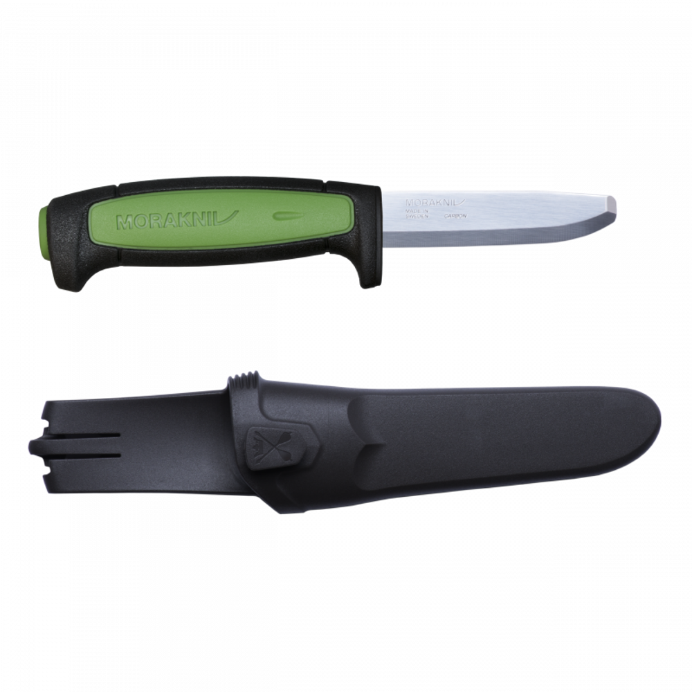 Нож Morakniv  Pro Safe, без острия, универсальный/строительный, углеродистая сталь, клинок 82мм, зелёный