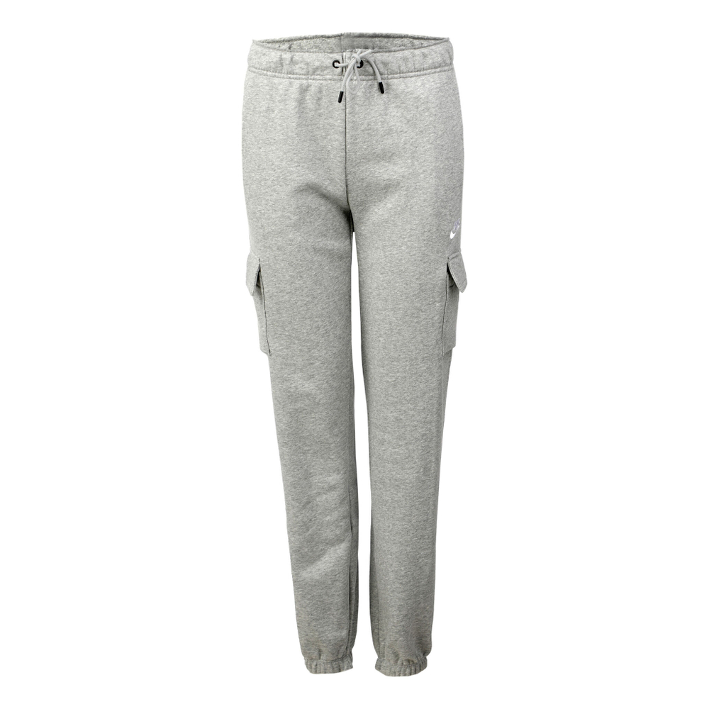 Женские теннисные брюки Nike Sportswear Essential Fleece Medium-Rise Cargo Training Pants Women - Grey, White