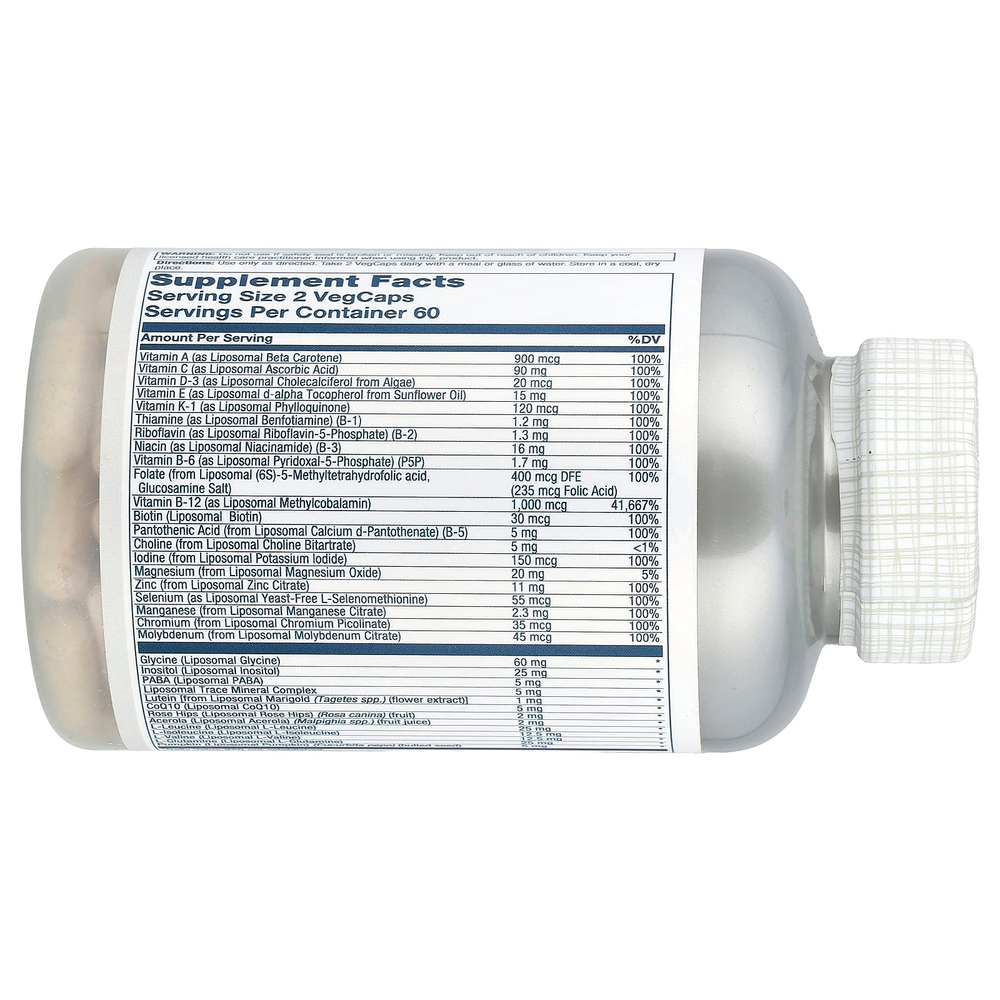 Solaray, липосомальные мультивитамины для мужчин, высокая эффективность, 120 растительных капсул