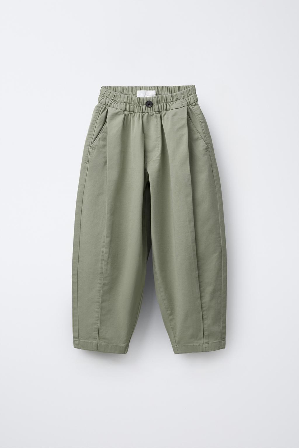 ZARA БРЮКИ BALLOON С ЗАЩИПАМИ, ХАКИ