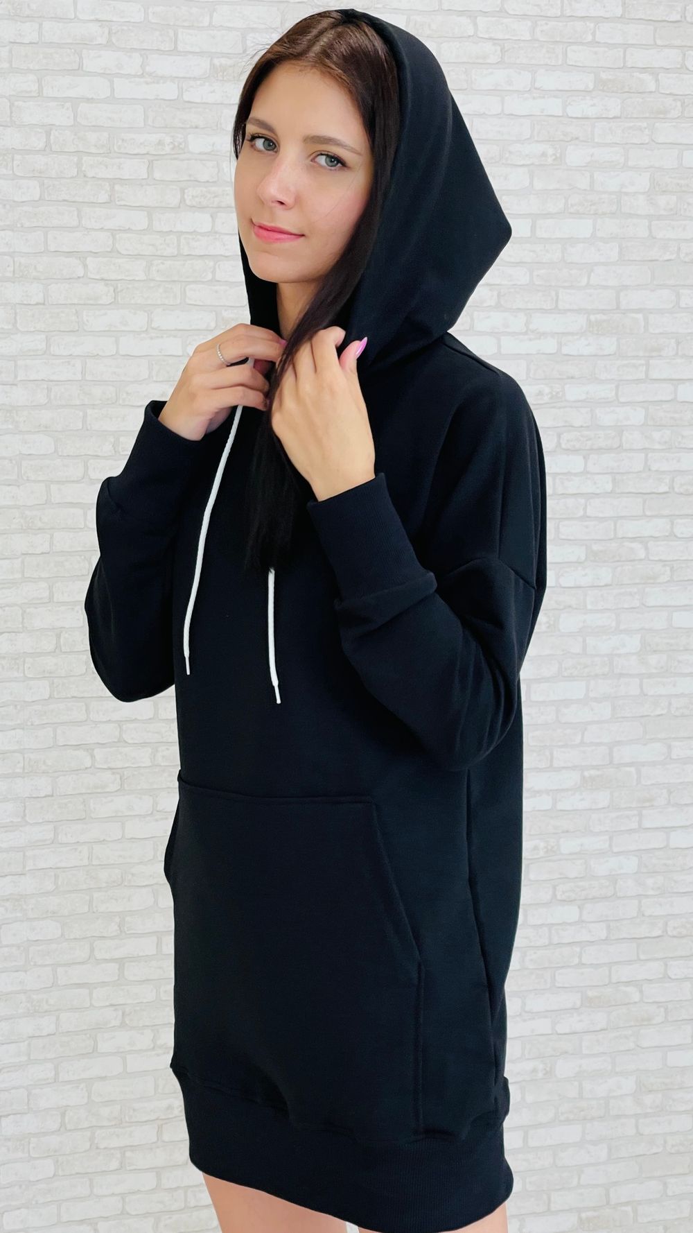 Толстовка-туника МС-1017 (чёрный)