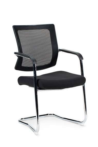 Кресло офисное Норден / Вельд CF    / хром / черная сетка / черная ткань