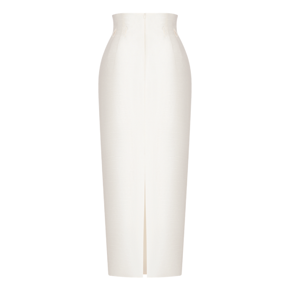 Юбка миди с завышенной талией из шелка