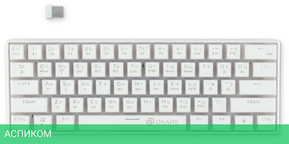 Клавиатура Oklick K763W белый (1920562)