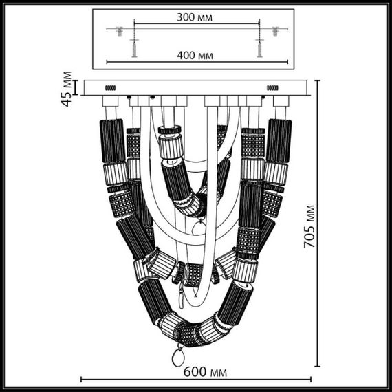 Потолочная люстра Odeon Light Collier L-Vision 5455/80CL