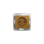 Schneider Electric Glossa Дерево Дуб Розетка без заземляющих контактов механизм IP20 скрытая установка GSL000541