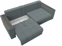 Диван прямой с декором Лига-049 НПБ, Амур 07 РОГОЖКА серый