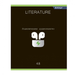 Тетрадь предметная "Литература" А5 48л., линия, со справочным материалом, скрепка, мелованный картон (стандарт), блок офсет, Alingar "Loading"