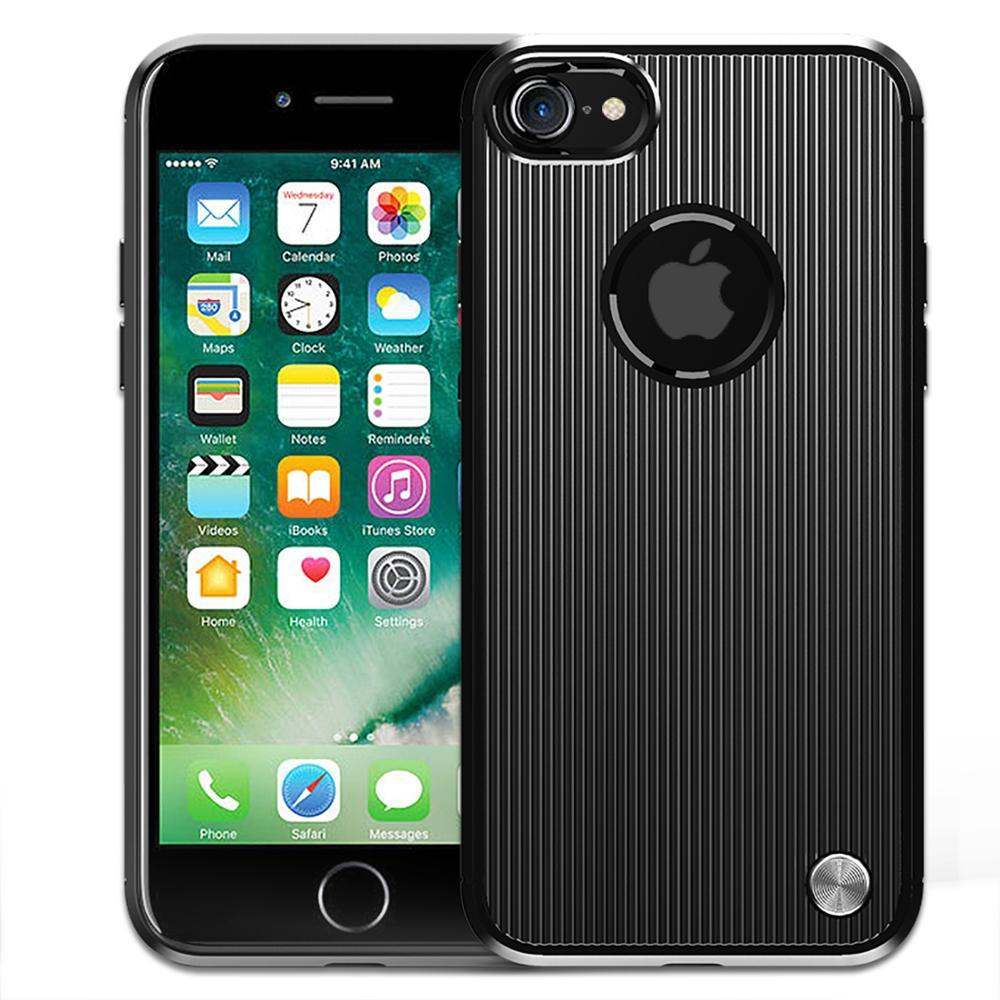 Чехол для iPhone 7 (iPhone 8) цвет Black (черный), серия Bevel от Caseport