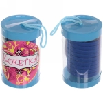 Резинки для волос детские в тубе 9шт «ЗАБАВА», цвет синий, d-4см (наклейка Кокетка)