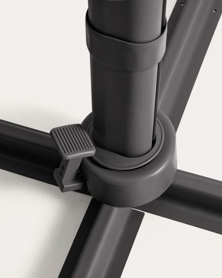 Бежевый консольный зонт Noli с графитовой алюминиевой конструкцией, 300 x 300 см