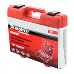 Набор слесарно-монтажный с квадратами 1/4, 1/2 и 5/16", 117 предметов Matrix ProFI