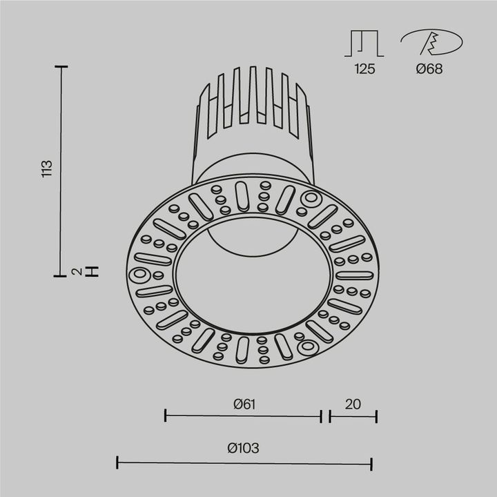 Встраиваемый светильник Maytoni Technical Dip DL122-15W-2.7K-TRS-W