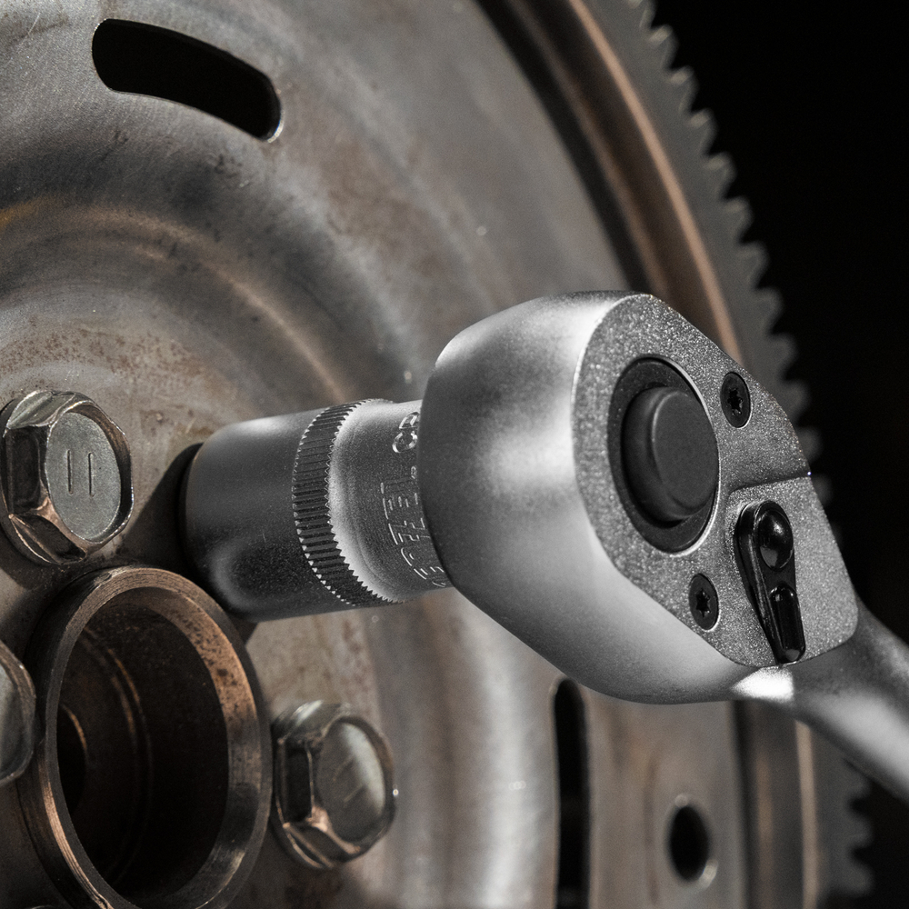 Ключ-трещотка 1/2", 90 зубьев, с быстрым сбросом, CrV Denzel