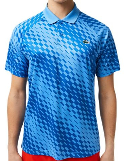 Мужское теннисное поло Lacoste Tennis x Novak Djokovic Printed Polo-Dry Technology - blue