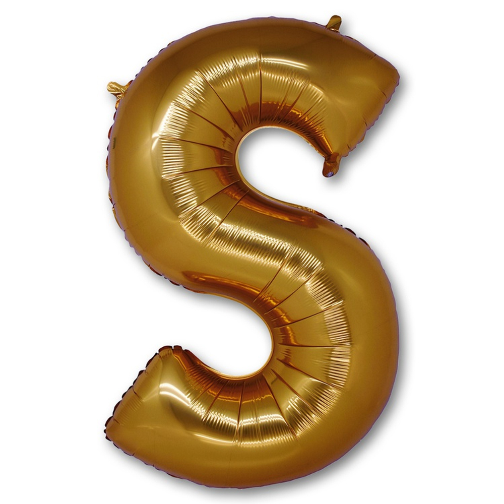 Шар фольгированный Буква S 101,6 см (Золотой)