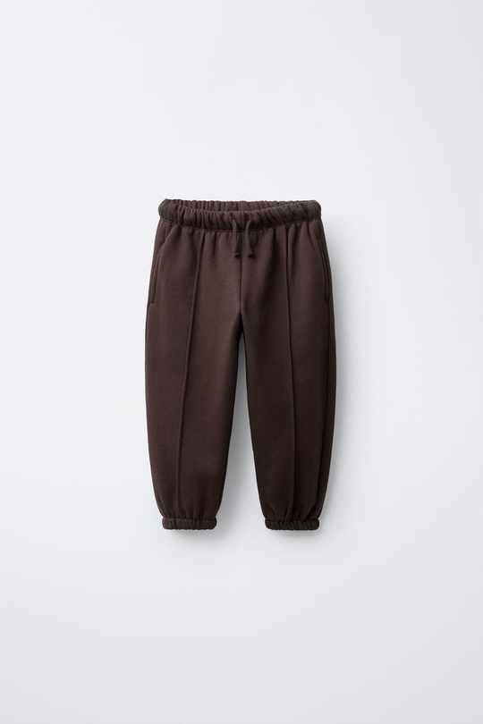 ZARA БРЮКИ BALLOON ИЗ ПОЛАРФЛИСА, ШОКОЛАДНЫЙ