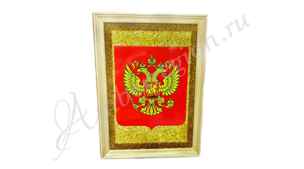 Янтарная картина Герб России
