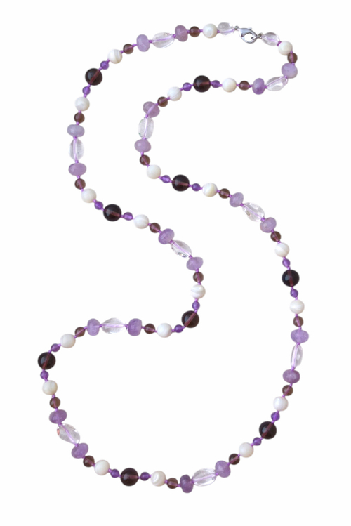 бусы Лидия из перламутра и кварца