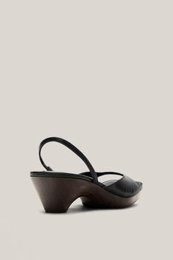 Massimo Dutti Сандалии на деревянном каблуке - Limited Edition, черный