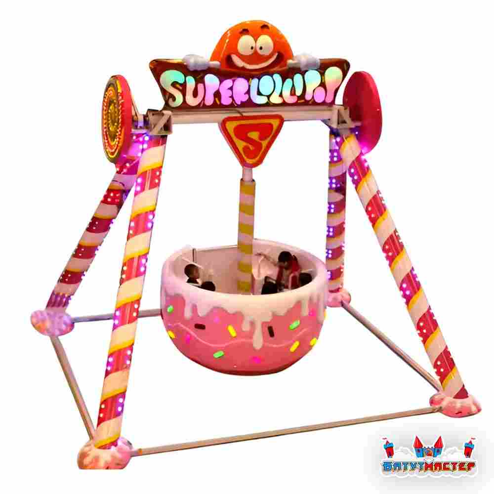 Аттракцион летающая тарелка «Сладкий Шторм», 5 мест, 6,5×6,5×4,4 м