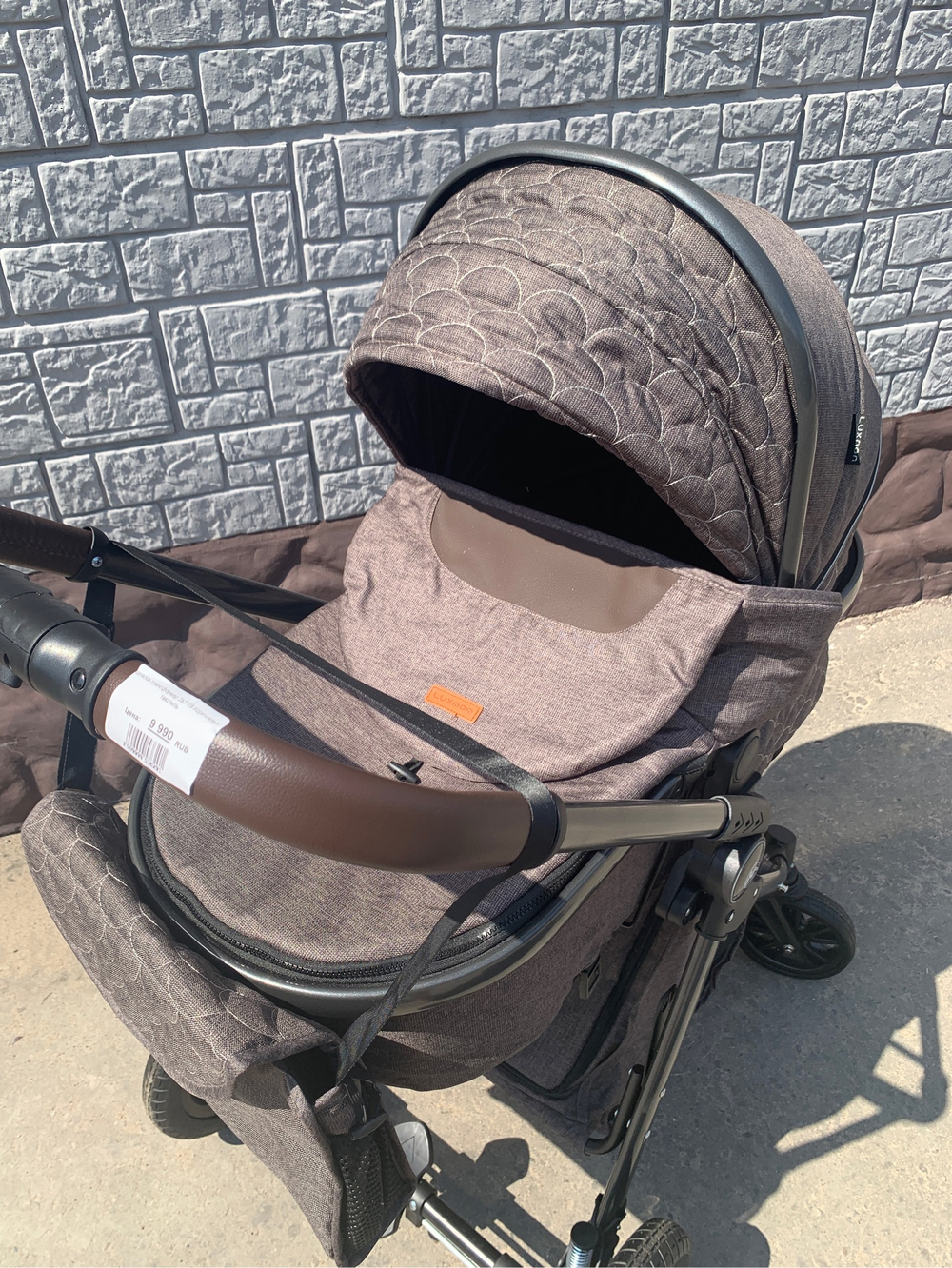 Коляска-трансформер 2в1 V9 Коричневый текстиль