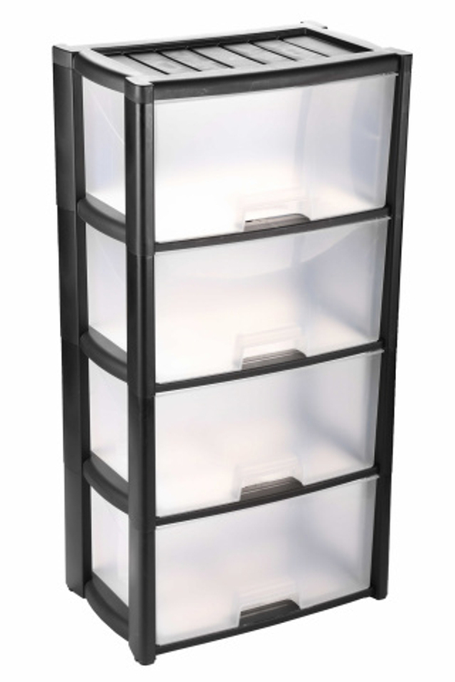 комод Альтернатива М7925 Колорит черный 4-х секц.