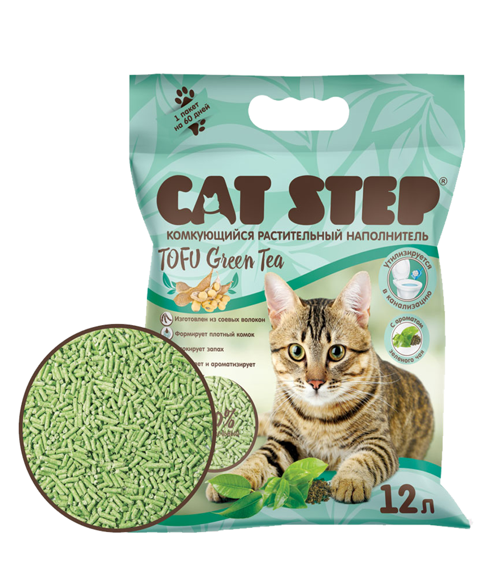 Cat Step Тофу Зеленый чай 12л