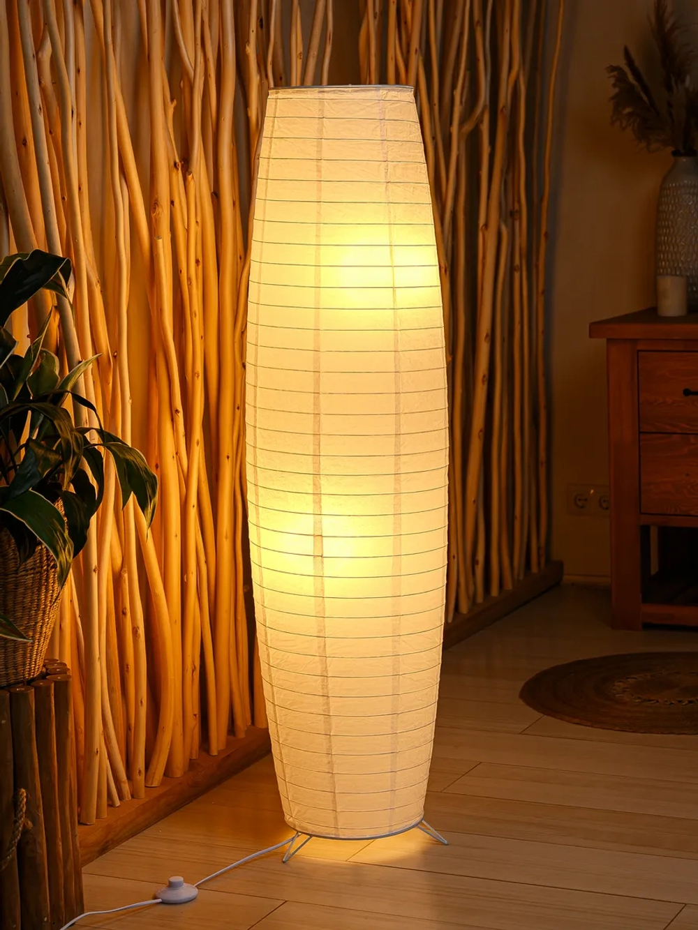 Современный торшер из рисовой бумаги, светильник напольный