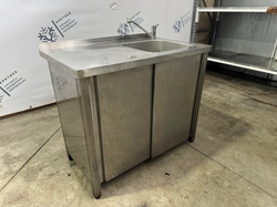 Мойка односекционная 1000х600х850 из нержавеющей стали с рабочей поверхностью