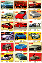 Вкладыши от жвачки Turbo Yellow - Турбо 63 штуки без повторов. Серия 261 - 330.